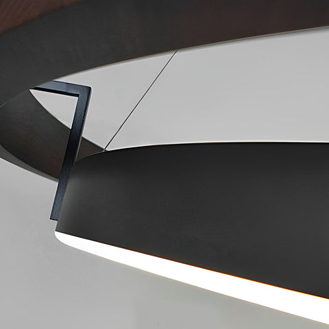 Detailed display of the wood ring pendant light - 1.